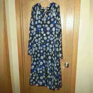 Ashley Stewart Color Block Mock Neck Cutout Dress 34/36 blue gray plus size 5/6X